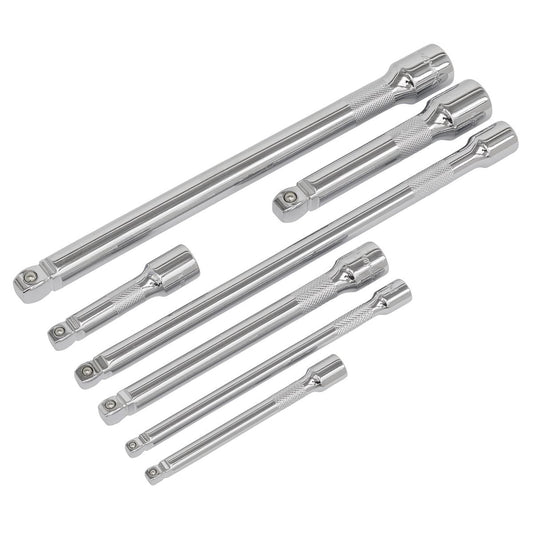 Sealey AK770 Wobble/Rigid Extension Bar Set 7pc 1/4" 3/8" & 1/2"Sq Drive Sealey