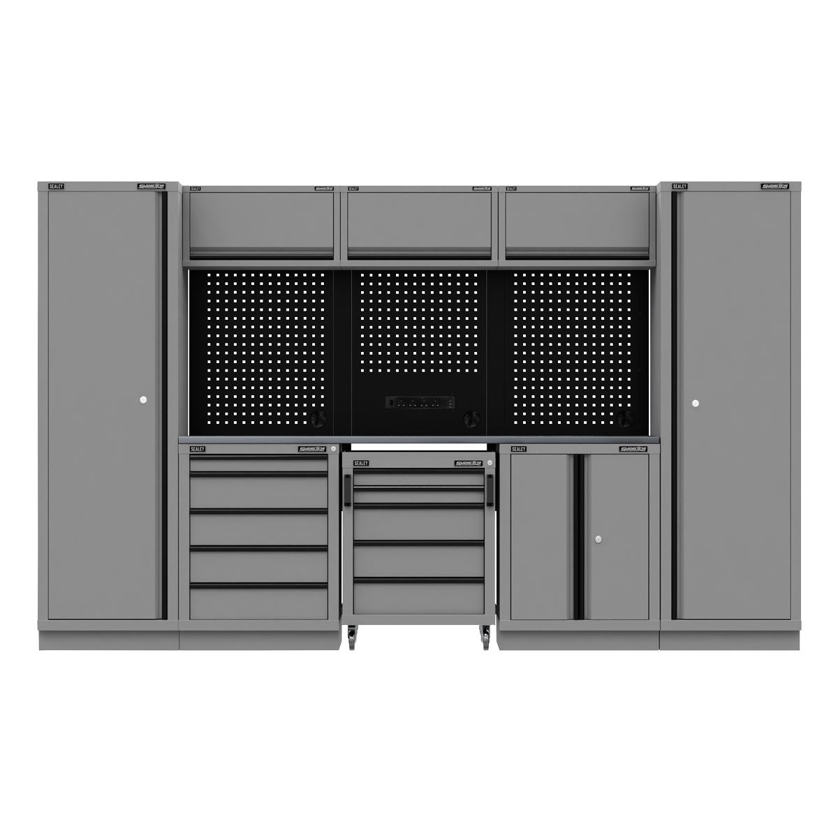 Sealey APMSBESTACK01SS Superline PRO® Black Edition Storage System with Stainless Worktop 3.24m Sealey