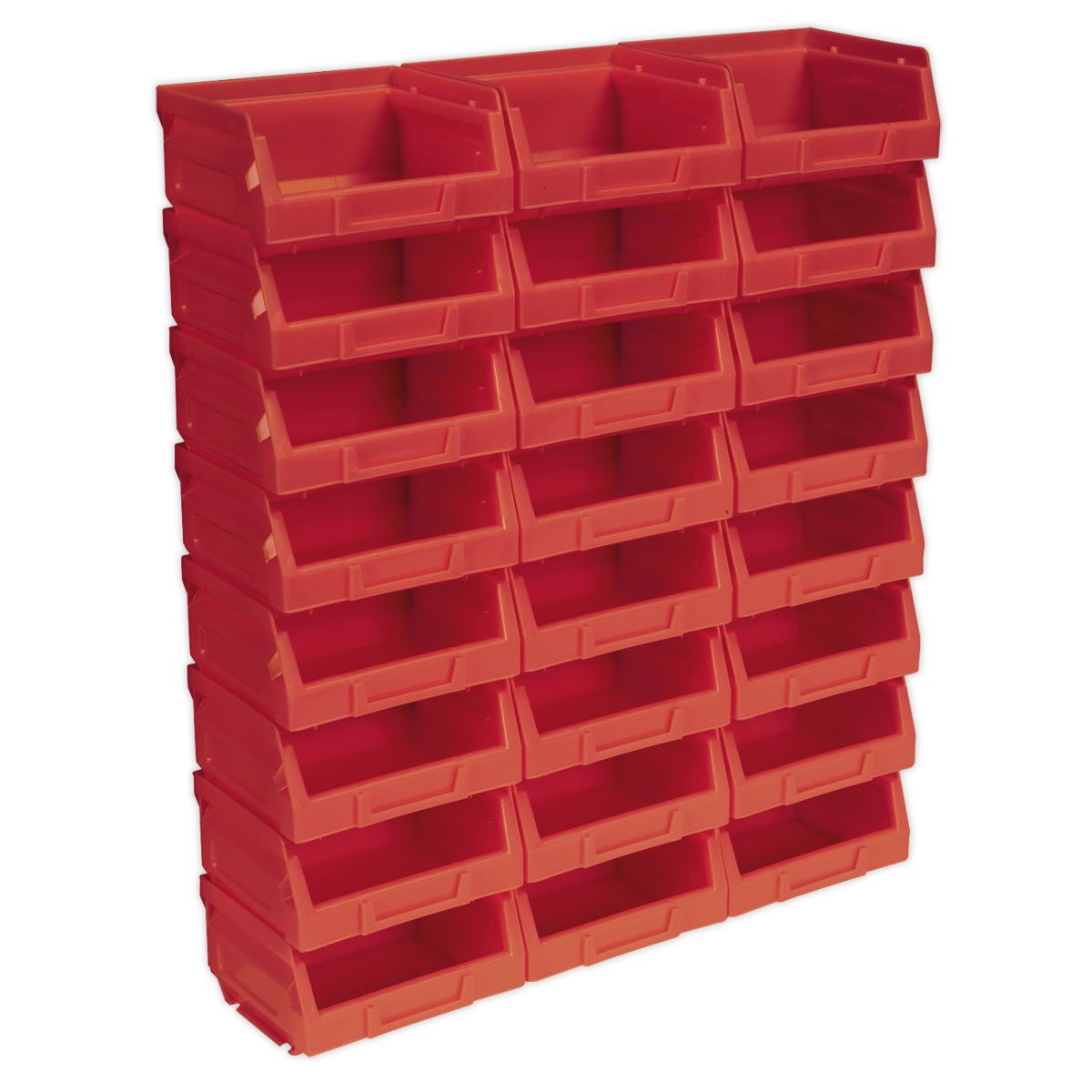 Sealey TPS124R Plastic Storage Bin 105 x 85 x 55mm - Red Pack of 24 Sealey