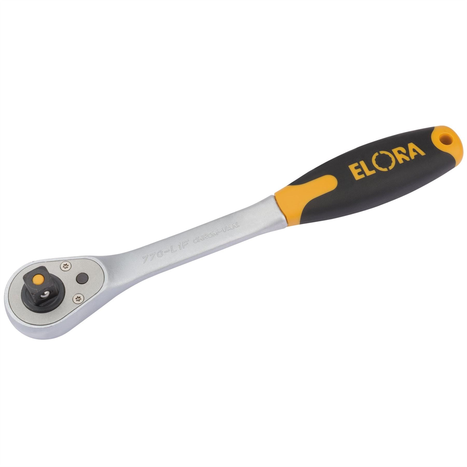Elora 55536 Quick Release Soft Grip Reversible Ratchet 1/2" Sq. Dr. 270mm Elora