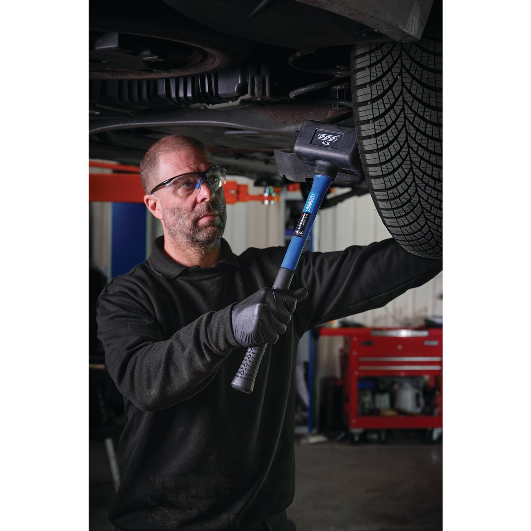 Draper 74319 Rubber Dead Blow Hammer with Fibreglass Shaft 1.8kg/4lb Draper