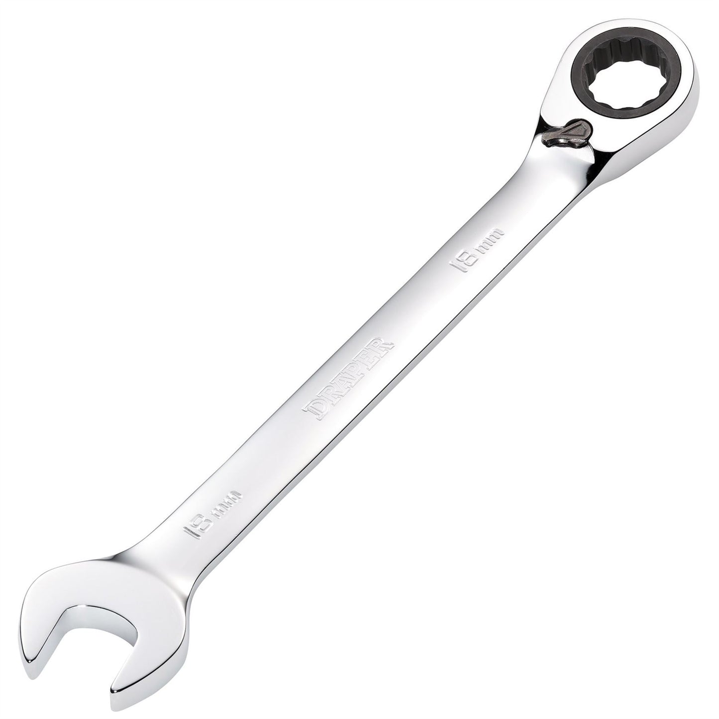 Draper 52006 HI-TORQ® Metric Reversible Ratcheting Combination Spanner 18mm Draper