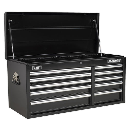 Sealey AP41110B Topchest 10 Drawer with Ball-Bearing Slides Heavy-Duty - Black Sealey