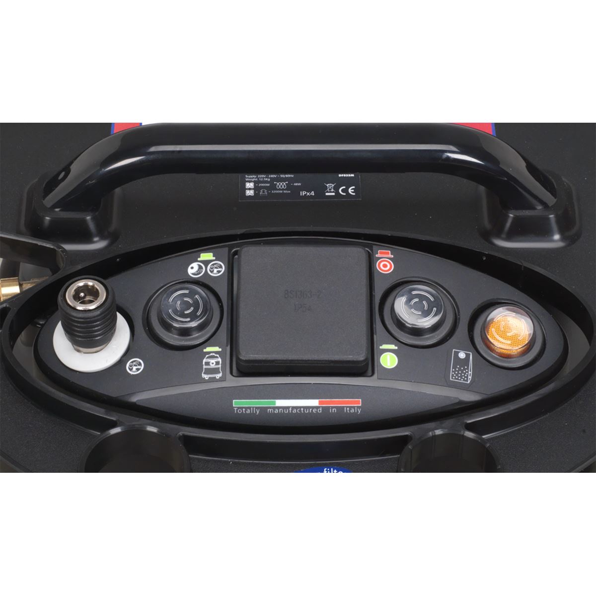 Sealey DFS35M Vacuum Cleaner Industrial Dust-Free Wet/Dry 35L 1000W/230V Plastic Drum M-Class Self-Clean Filter Sealey