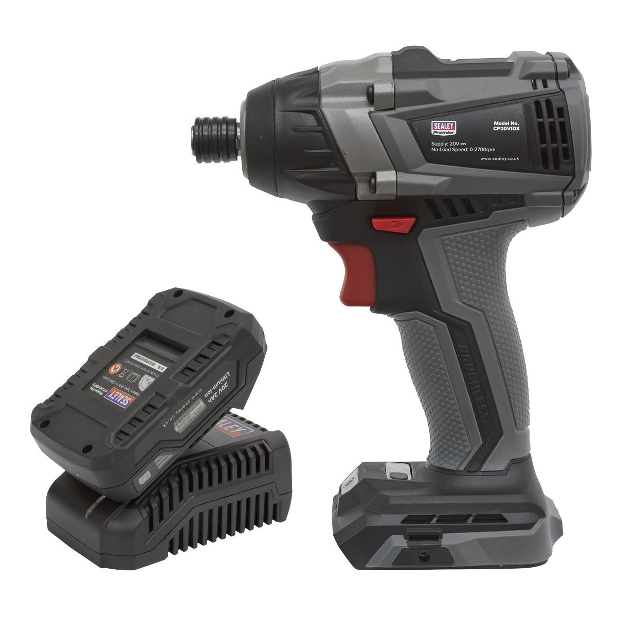 Sealey CP20VIDXKIT1 Brushless Impact Driver Kit 1/4" Hex 20V 2Ah SV20 Series Sealey