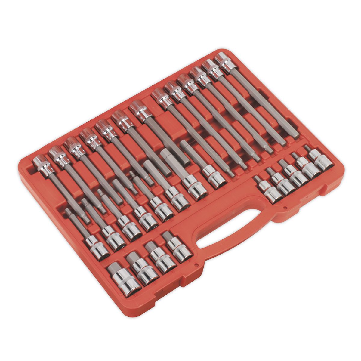 Sealey AK2196 Hex Socket Bit Set 30pc 1/2"Sq Drive Sealey