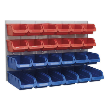 Sealey TPS132 Bin & Panel Combination 24 Bins - Red/Blue Sealey