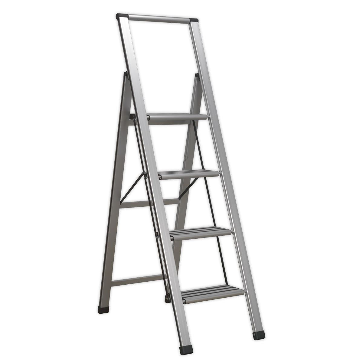 Sealey APSL4 Aluminium Professional Folding Step Ladder 4-Step 150kg Capacity Sealey