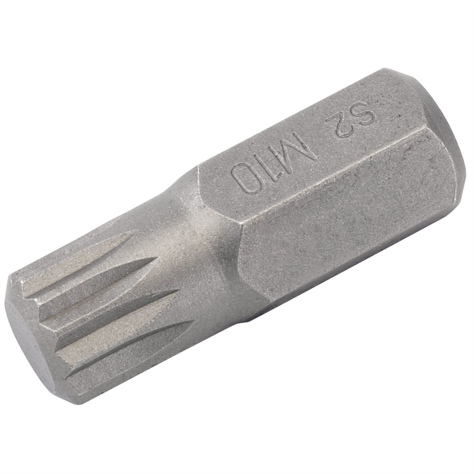 Draper 33342 M10 x 30mm Spline 10mm Insert Bit for Mechanics Bit Sets Draper
