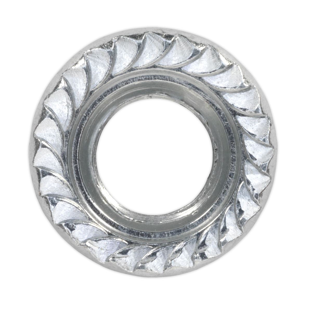 Sealey FN10 Flange Nut Serrated M10 Zinc Pack of 100 Sealey