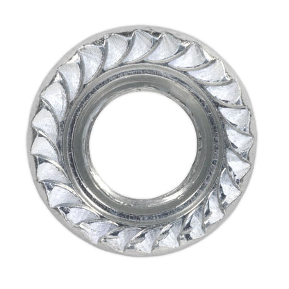 Sealey FN10 Flange Nut Serrated M10 Zinc Pack of 100 Sealey