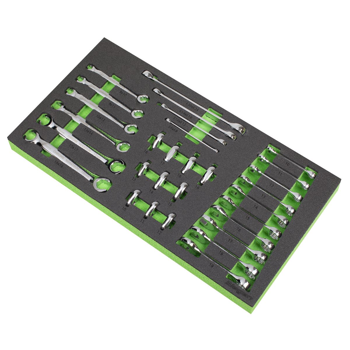 Siegen S01274 Tool Tray with Specialised Spanner Set 30pc - Metric Siegen
