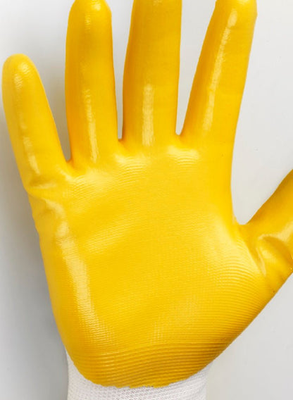 Ejendals Tegera 722 Yellow Nitrle 3/4 Coated Work Gloves Tegera