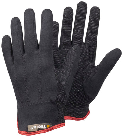 Ejendals Tegera 8125 Black Cotton PVC Dot Grip Palm Gloves Tegera