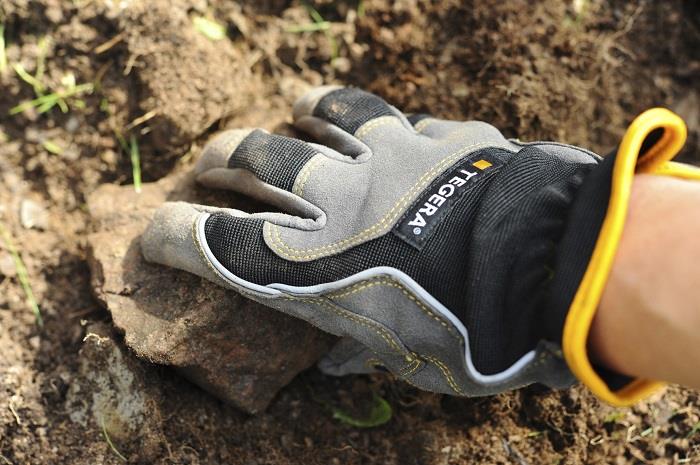 Ejendals Tegera Pro 9205 Macrothan®   Leather Padded Palm Gloves Tegera