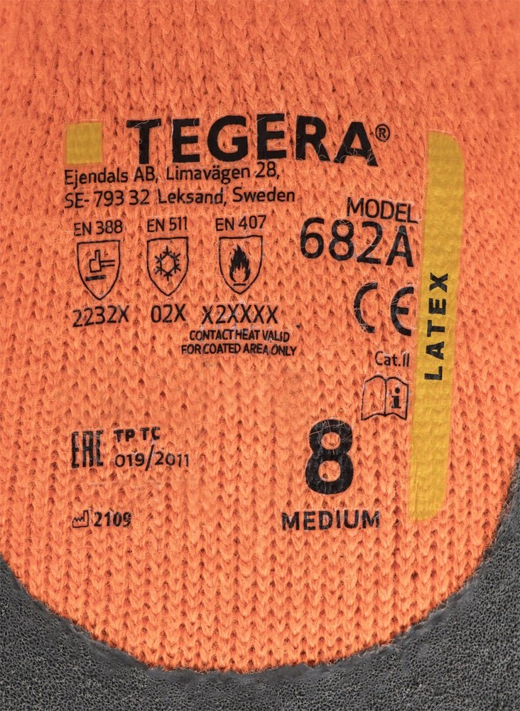 Tegera 682A Winter Lined 3/4 Latex Coated Work Gloves Ejendals