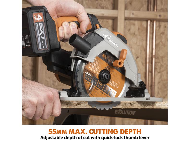 Evolution R165CCS-Li EXT Circular Saw 18V 1 x 4.0Ah Li-ion Evolution
