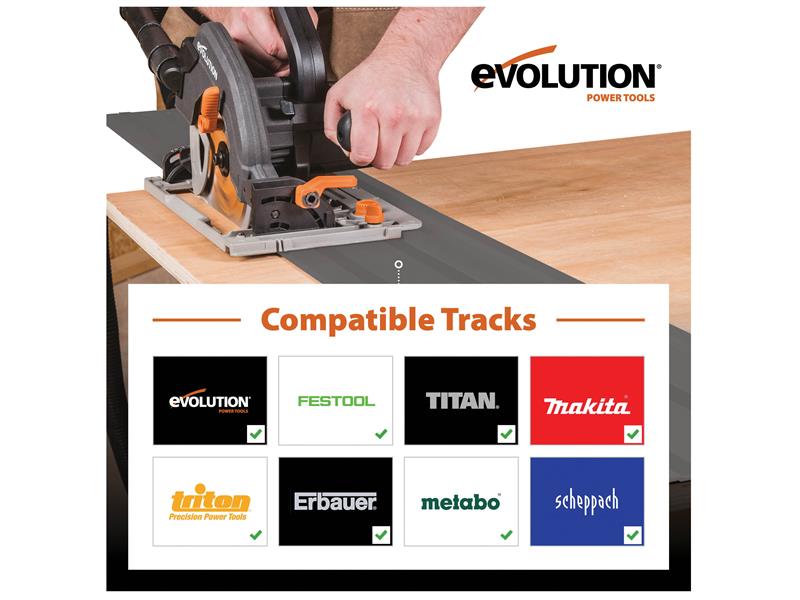 Evolution R185CCSX Circular Track Saw Kit 185mm 1600W 240V Evolution