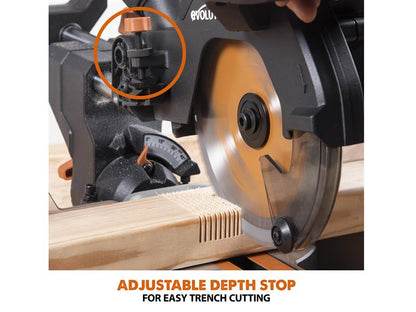 Evolution R185SMS-Li EXT Sliding Mitre Saw 18V 1 x 4.0Ah Li-ion Evolution