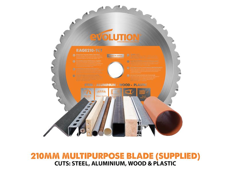 Evolution R210CMS Multi-Purpose Compound Mitre Saw 1200W 240V Evolution