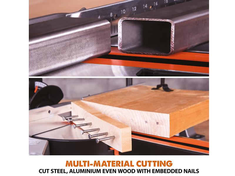 Evolution R210SMS-300+ Pro Multi-Material Sliding Mitre Saw 210mm 1500W 110V Evolution