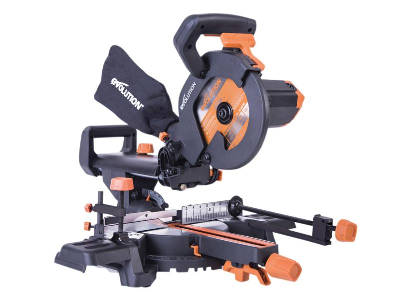 Evolution R210SMS+ Pro Multi-Material Sliding Mitre Saw 210mm 1500W 110V Evolution