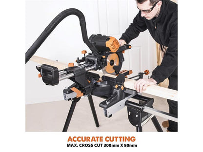Evolution R255SMS-DB+ Multi-Material Sliding Mitre Saw 255mm 1600W 110V Evolution
