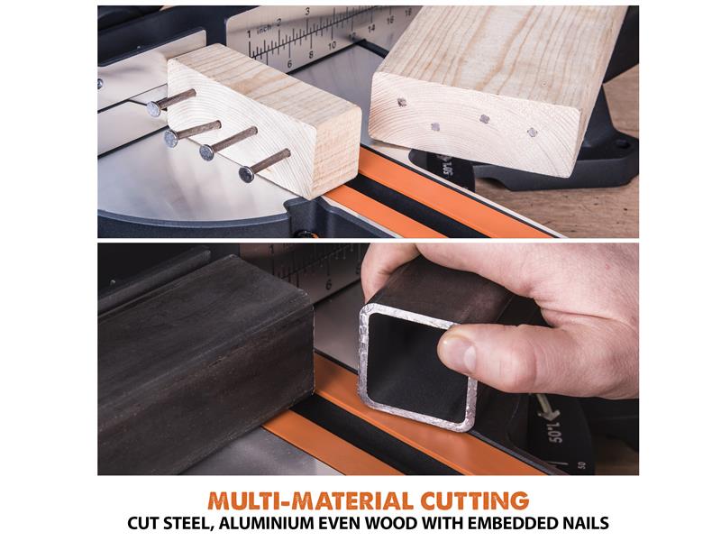 Evolution R255SMS+ Pro Multi-Material Sliding Mitre Saw 255mm 2000W 240V Evolution