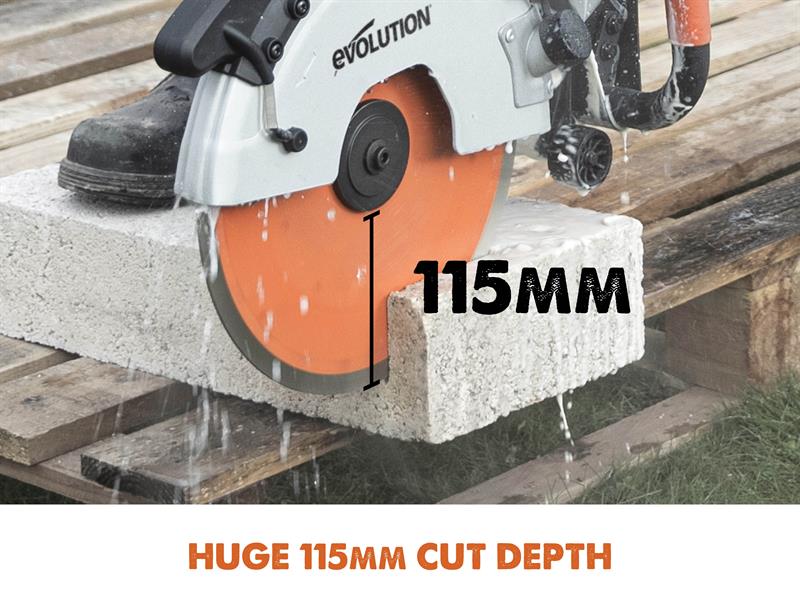Evolution R300DCT+ 300mm Electric Disc Concrete Saw 240V 2400w With Dust Supression Evolution