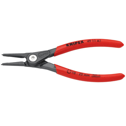 Knipex 75089 49 11 A1 SB Precision Circlip Pliers for external circlips on shafts with non-slip plastic coating grey atramentized 140mm Knipex