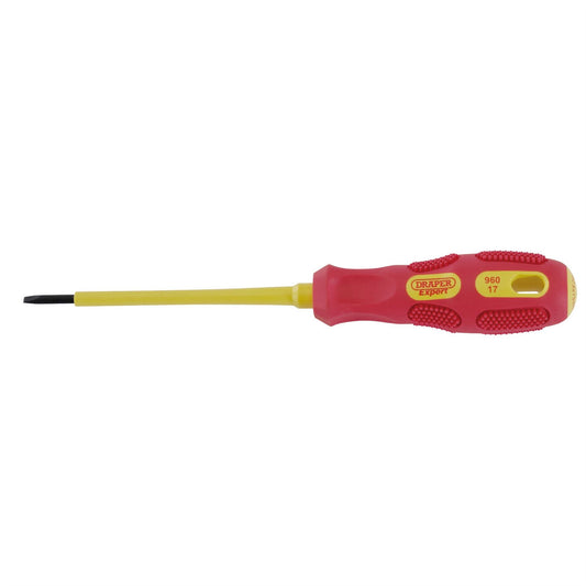 Draper 69211 VDE Approved Fully Insulated Plain Slot Screwdriver 2.5 x 75mm Draper