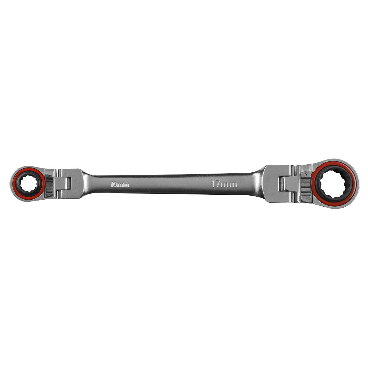 Sealey AK63947 Ratchet Ring Spanner 4-in-1 Flexi-Head Reversible Metric Premier Platinum Sealey