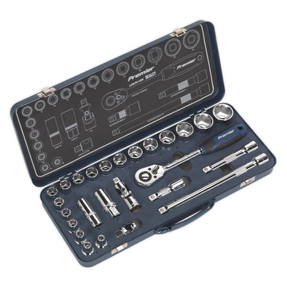 Sealey AK27482 Socket Set 26pc 1/2"Sq Drive Lock-On™ 6pt Metric Sealey