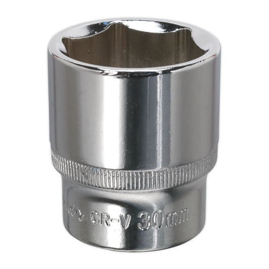Sealey SP1230 WallDrive® Socket 30mm 1/2"Sq Drive Fully Polished Sealey