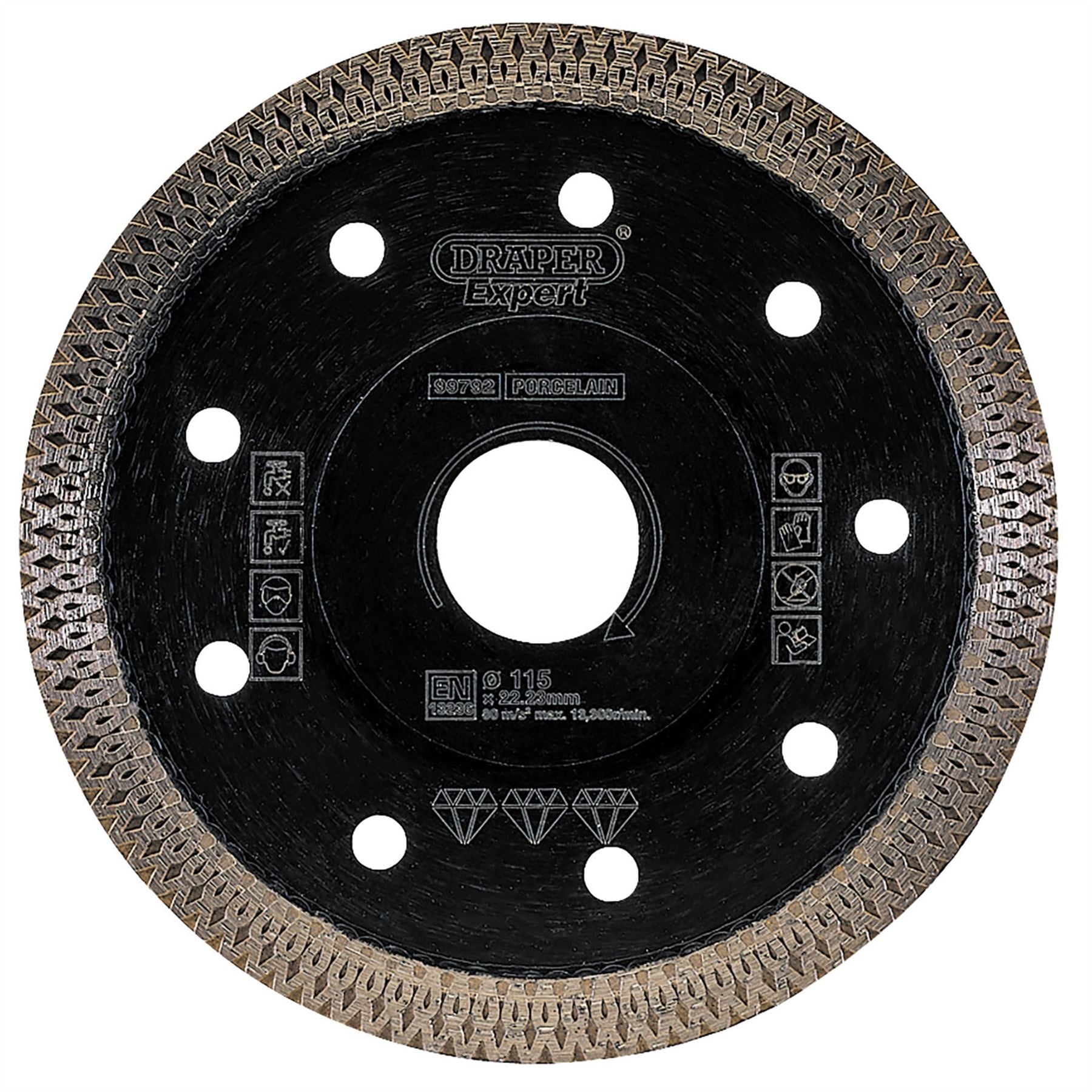 Draper 99792 Expert Turbo-X Porcelain Diamond Blade 115mm Draper
