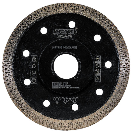 Draper 99792 Expert Turbo-X Porcelain Diamond Blade 115mm Draper