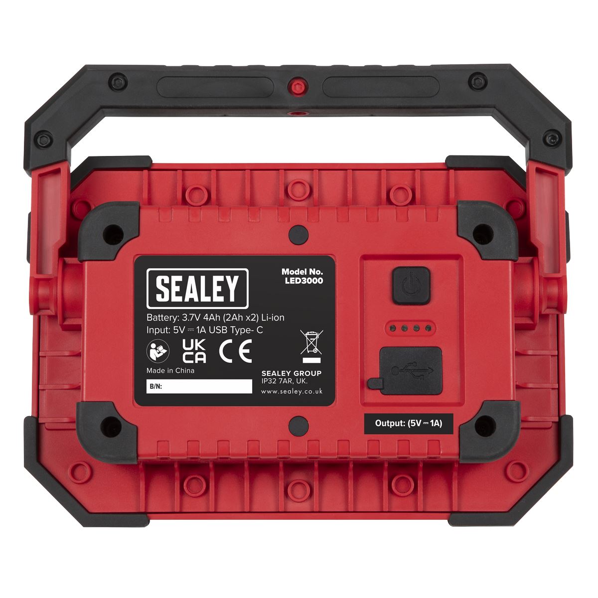 Sealey LED3000 Rechargeable Portable Floodlight & Power Bank 30W COB LED Sealey