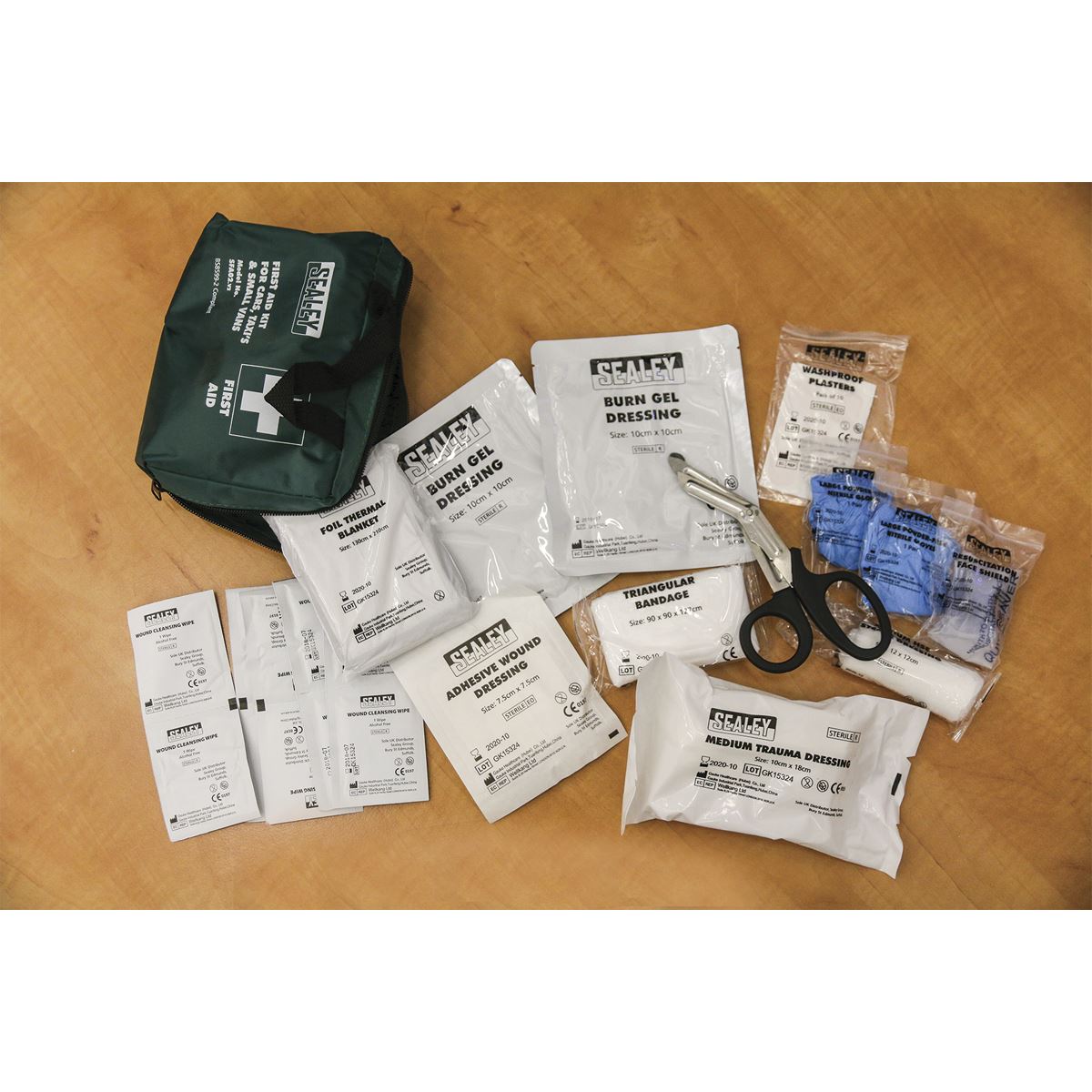 Sealey SFA02 First Aid Kit Medium for Cars Taxis & Small Vans - BS 8599-2 Compliant Sealey