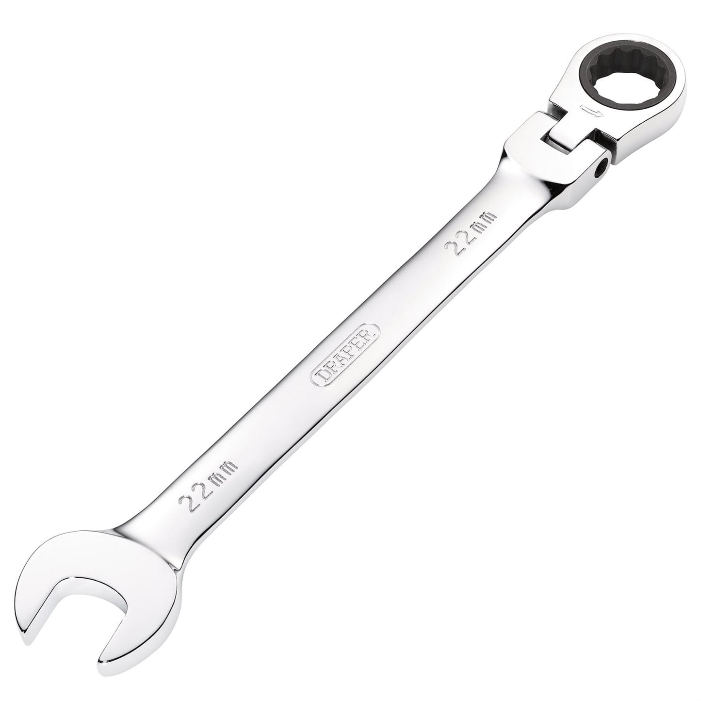 Draper 52024 HI-TORQ® Metric Flexible Head Ratcheting Combination Spanner 22mm Draper