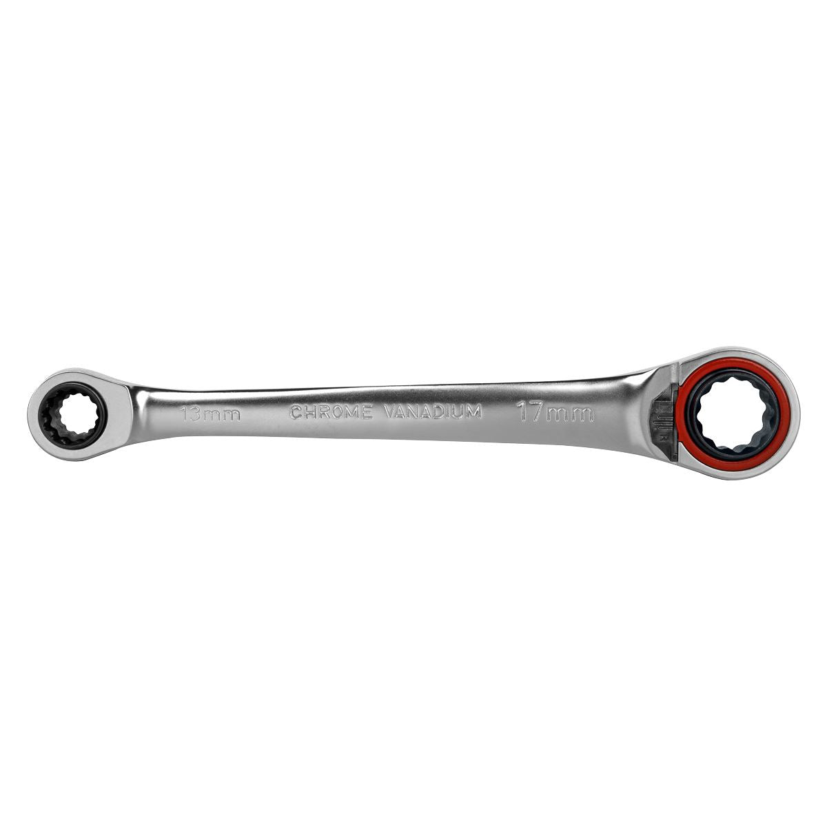 Sealey AK63948 Ratchet Ring Spanner 4-in-1 Reversible Metric Premier Platinum Sealey