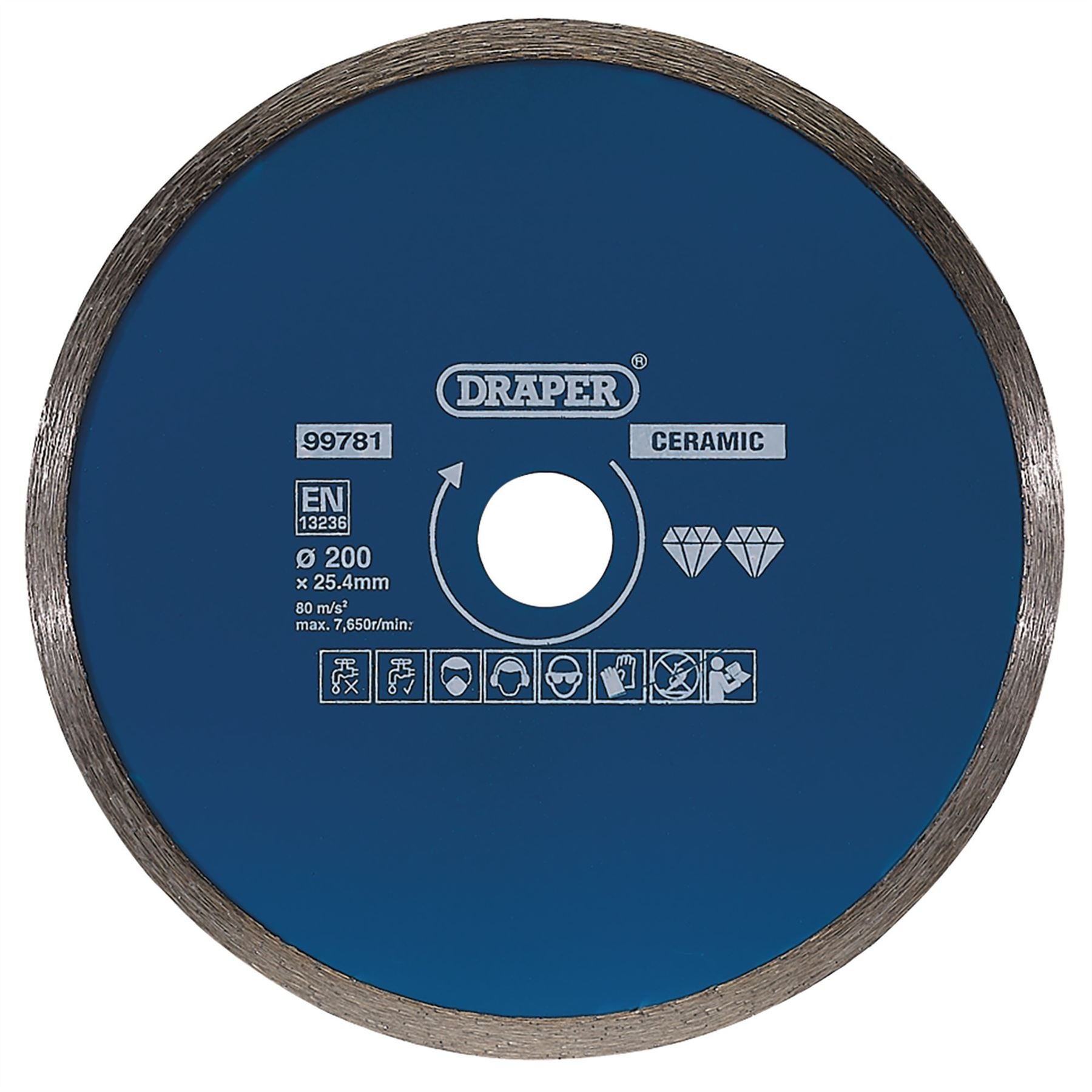 Draper 99781 Continuous Diamond Blade 200mm Draper
