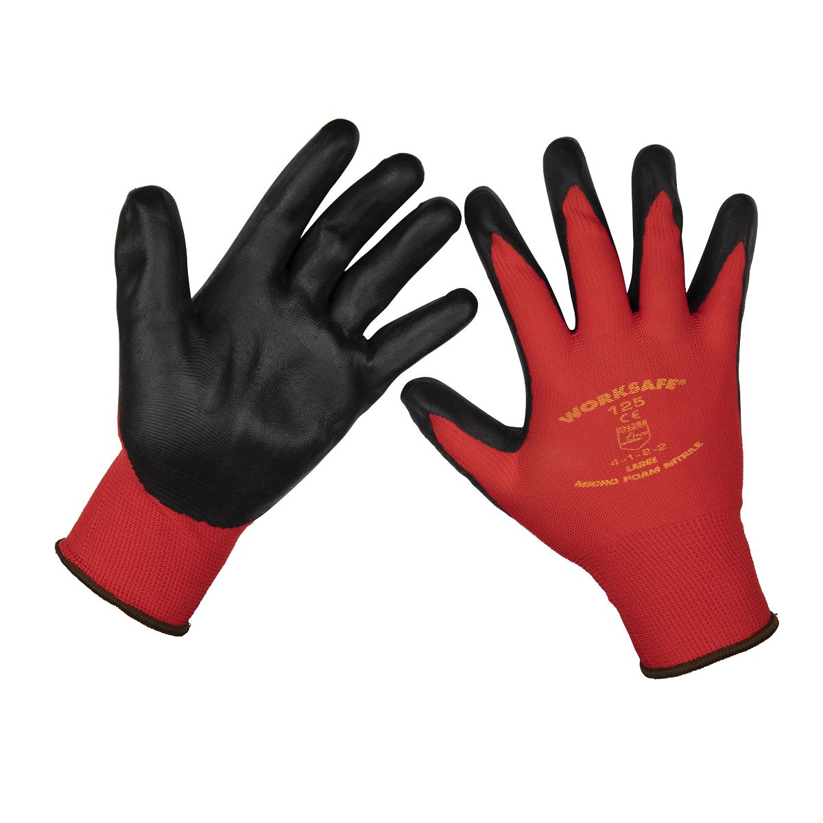 Sealey 9125L/12 Flexi Grip Nitrile Palm Gloves (Large) - Pack of 12 Pairs Sealey