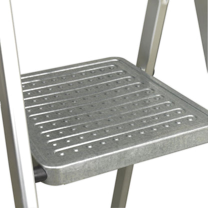 Sealey ASL3S Aluminium Step Ladder 3-Tread EN 131 Sealey