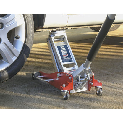 Sealey RJA1550 Premier Low Profile Aluminium Trolley Jack with Rocket Lift 1.5 Tonne Sealey