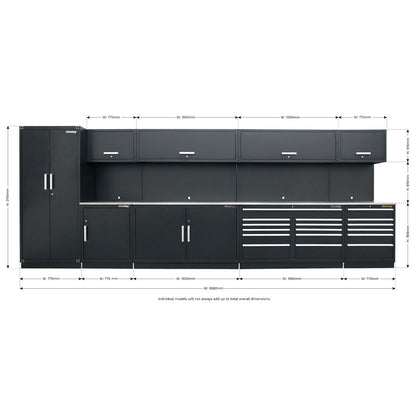 Sealey APMSSTEEL Premier 5.6m Storage System - Stainless Worktop Sealey