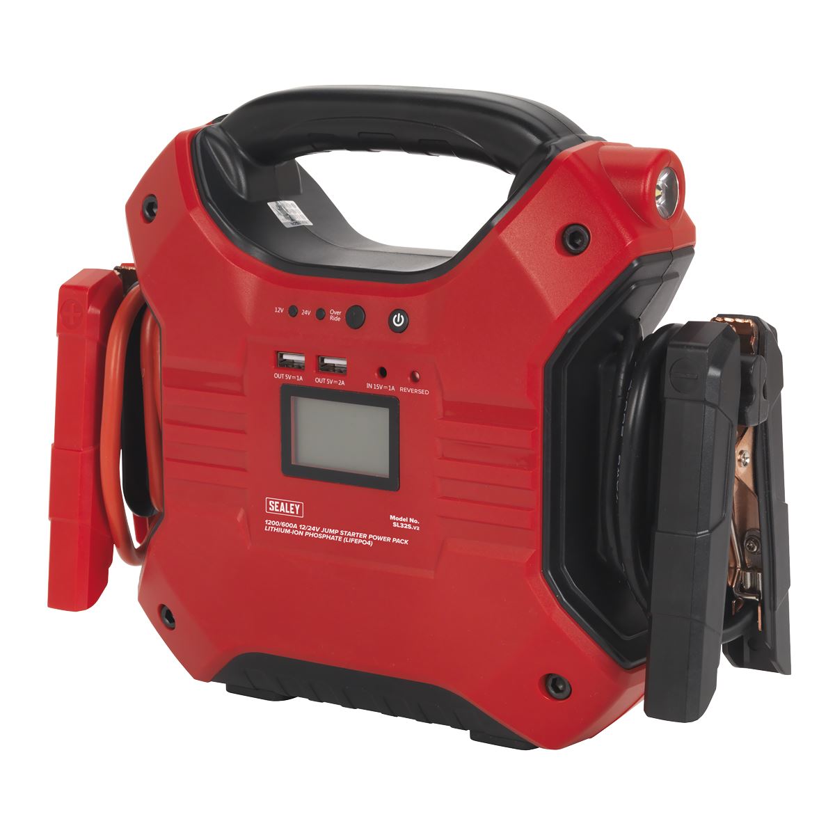 Sealey SL32S Jump Starter Power Pack Lithium-ion Phosphate (LiFePo4) 12/24V 1200/600 Peak Amps Sealey