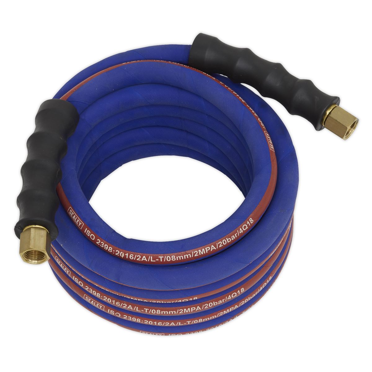 Sealey AH5R Air Hose 5m x Ø8mm with 1/4"BSP Unions Extra-Heavy-Duty Sealey