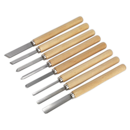 Sealey AK60/8 Wood Turning Chisel Set 8pc Sealey