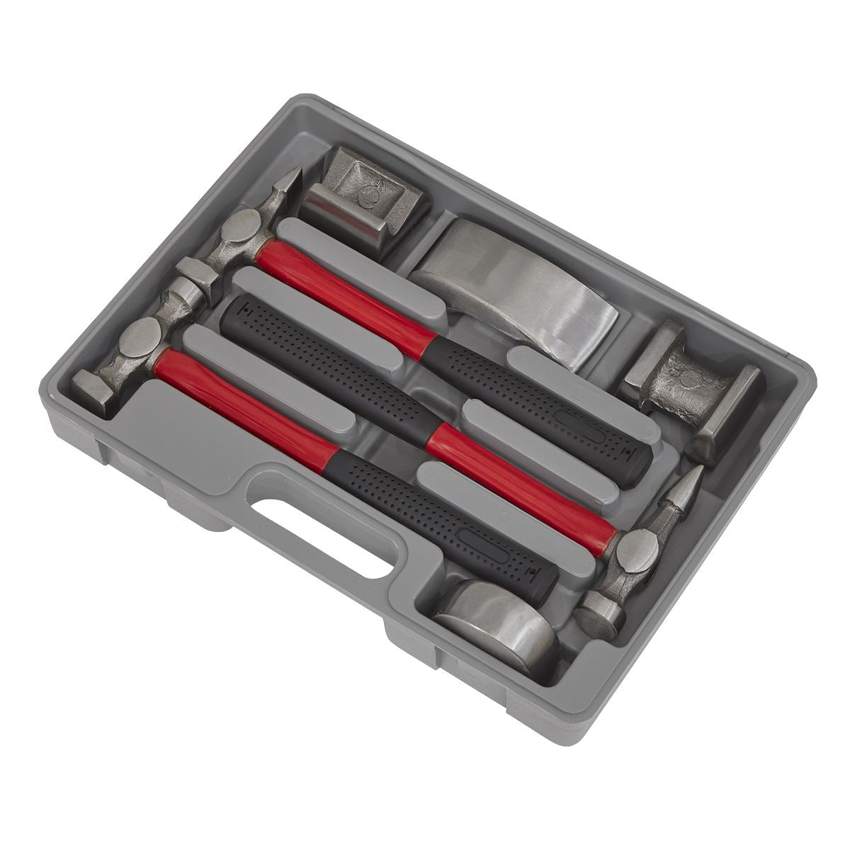 Sealey CB707 Panel Beating Set 7pc Drop-Forged Fibreglass Shafts Sealey