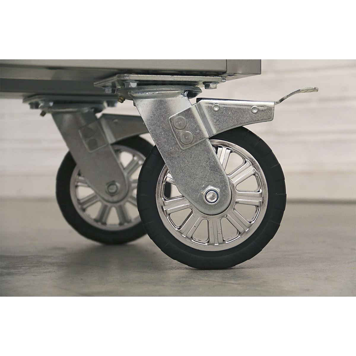 Sealey AP5520SS Mobile Stainless Steel Tool Cabinet 10 Drawer with Backboard & 2 Wall Cupboards Sealey